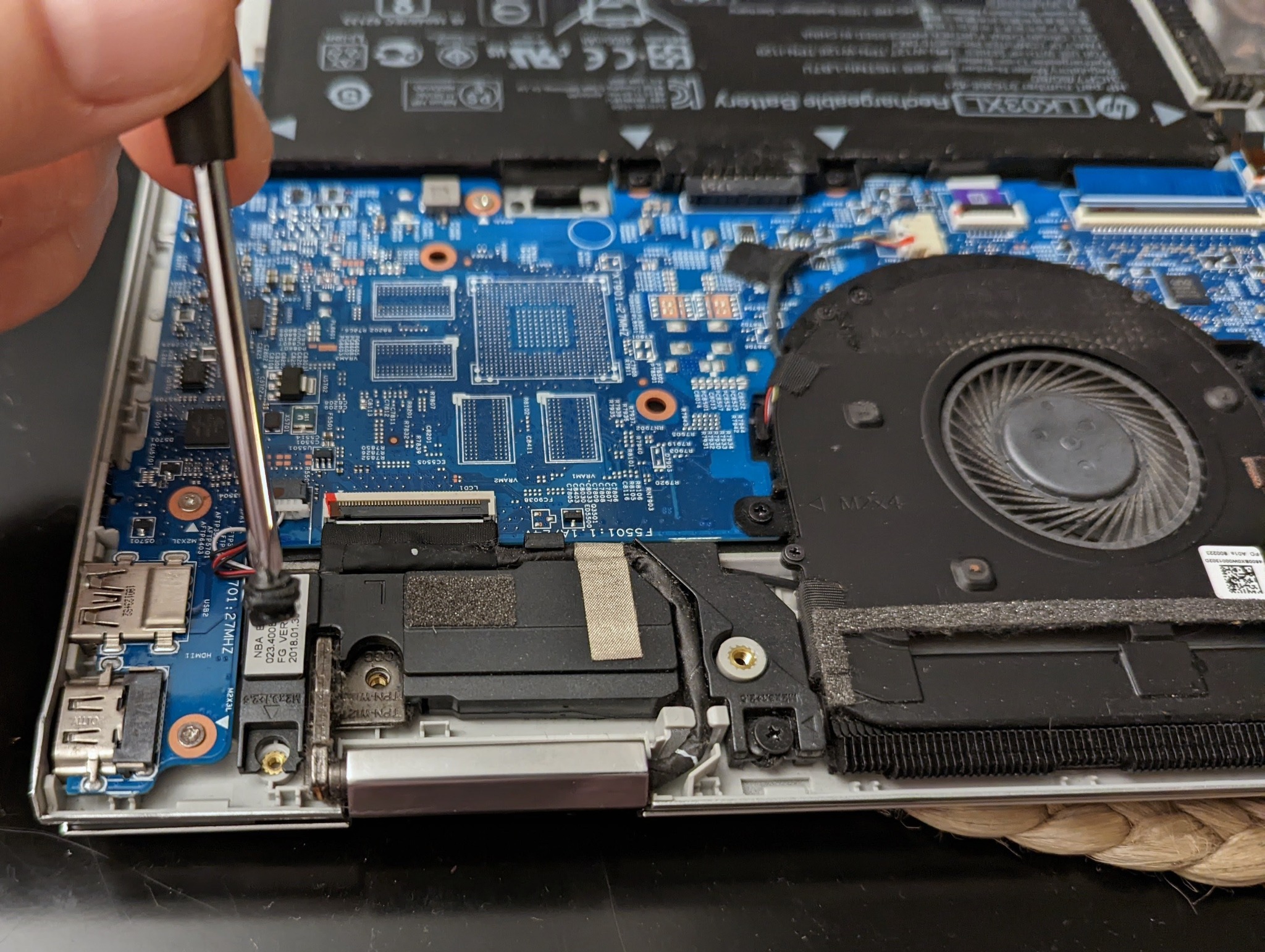 Laptop opened for repair and drive replacement